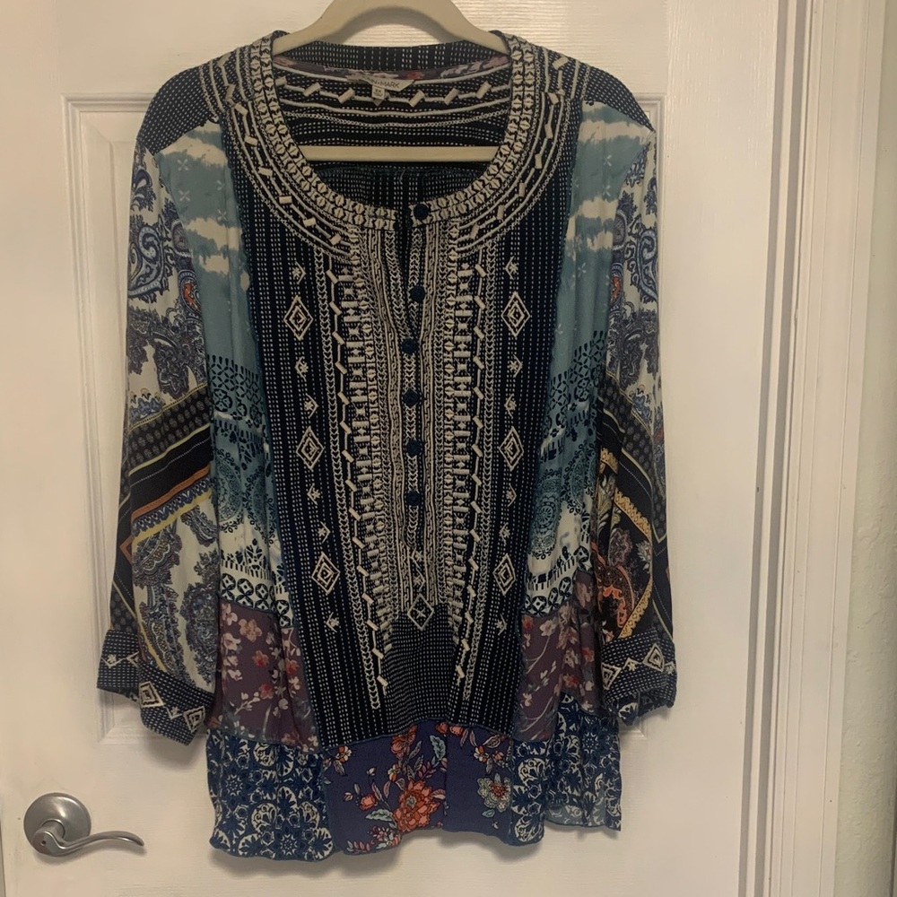 **SOLD** John Mark Multicolor Bohemian Blouse